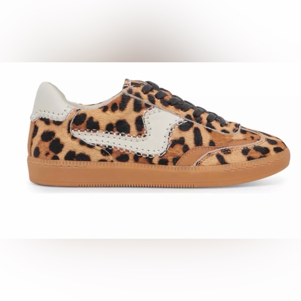 Dolce Vita Leopard-Print Sneakers in Tan, Black & White - Picture 3 of 10